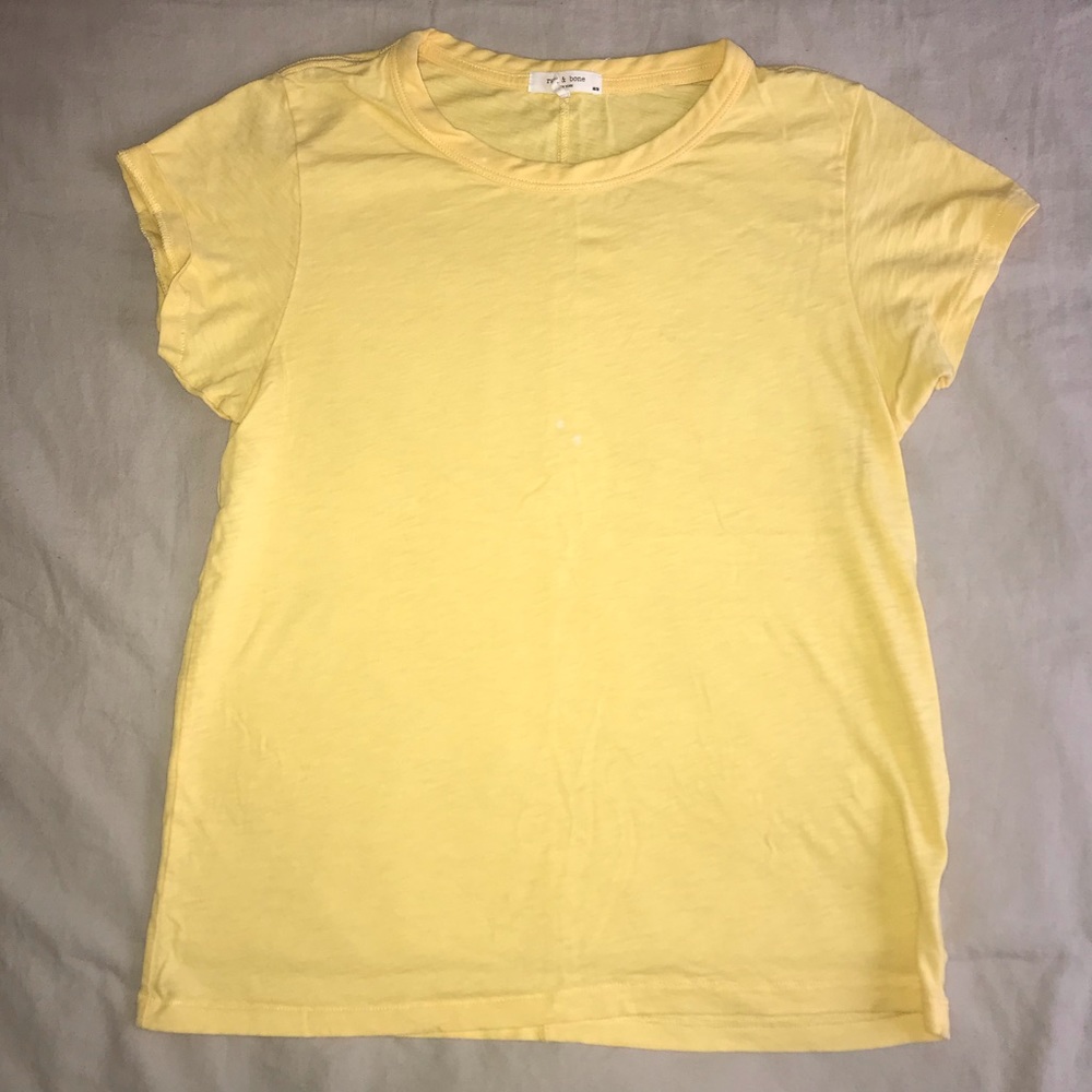 rag & bone Yellow Short Sleeve Tee